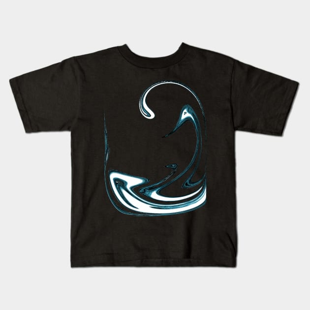 Blue Swans Kids T-Shirt by SpieklyArt